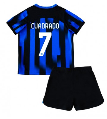 Inter Milan Juan Cuadrado #7 Hemmakläder Barn 2023-24 Kortärmad (+ Korta byxor)